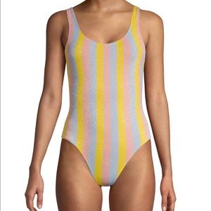 SOLID AND STRIPED one piece swimsuit NWT